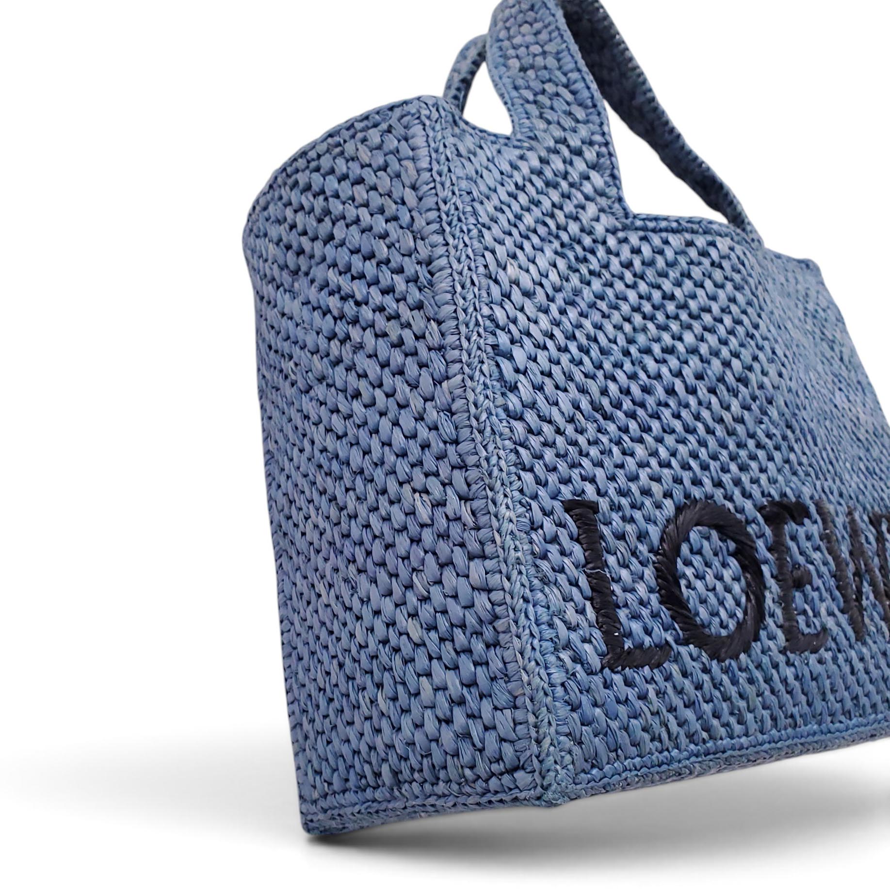 LOEWE IBIZA TOTE BAG CROSSBODY IN BLUE