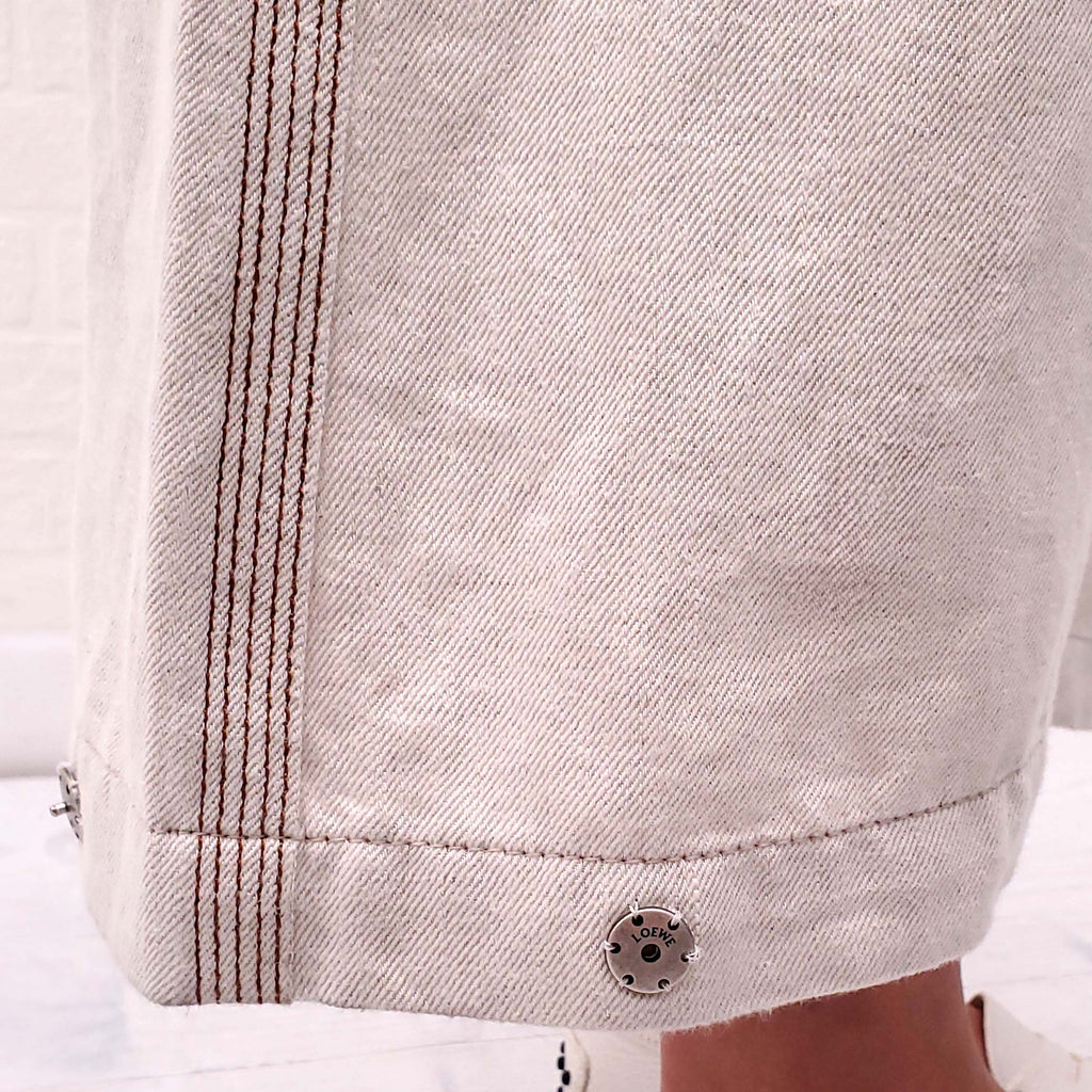 LOEWE LINEN AND COTTON BARREL JEANS - SIZE 32