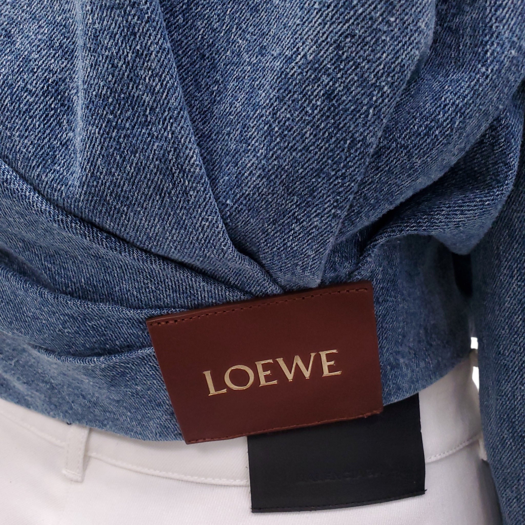 LOEWE OVERSIZED DRAPED DENIM JACKET - SIZE 32