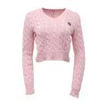 LOEWE PINK CABLEKNIT SWEATER WITH LOGO - SIZE S