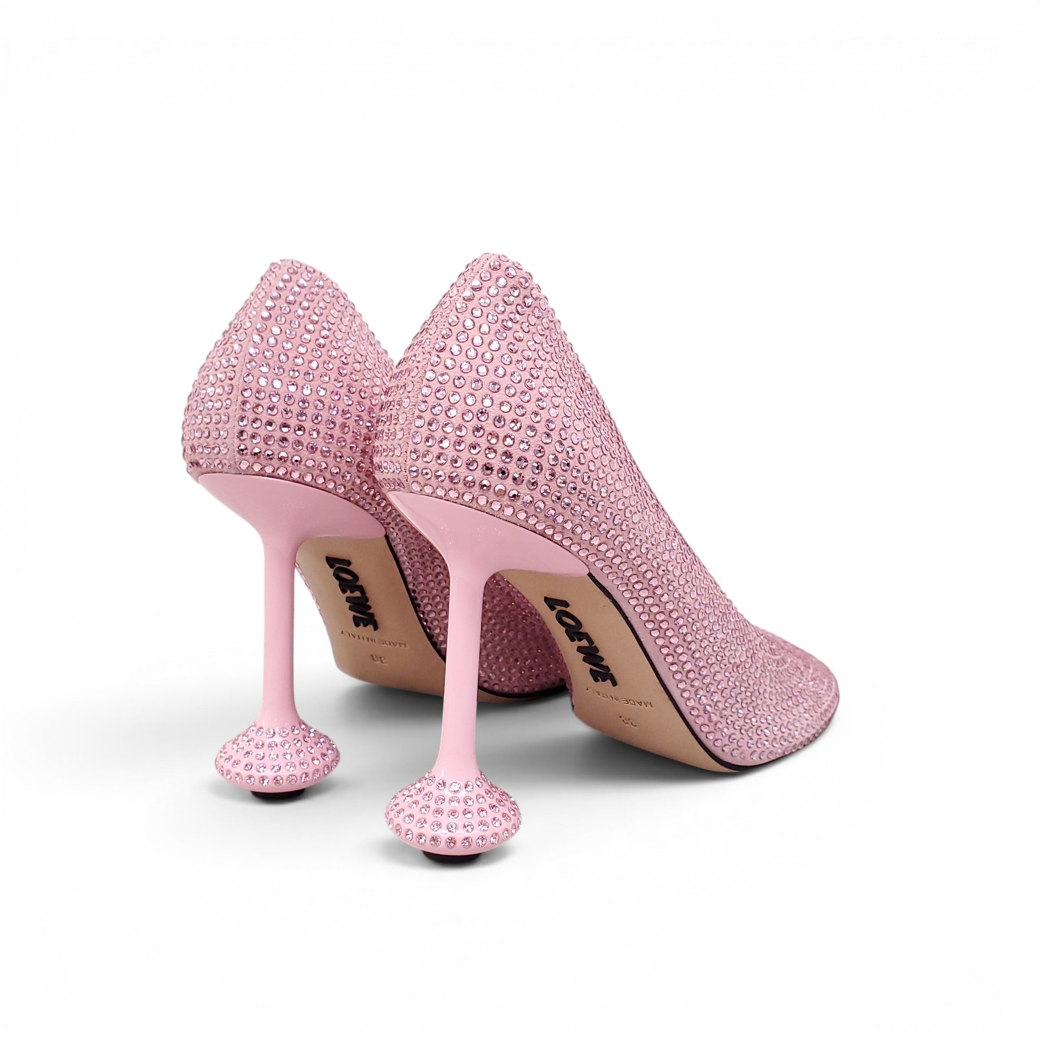 LOEWE PINK CRYSTAL HEELS - SIZE 38