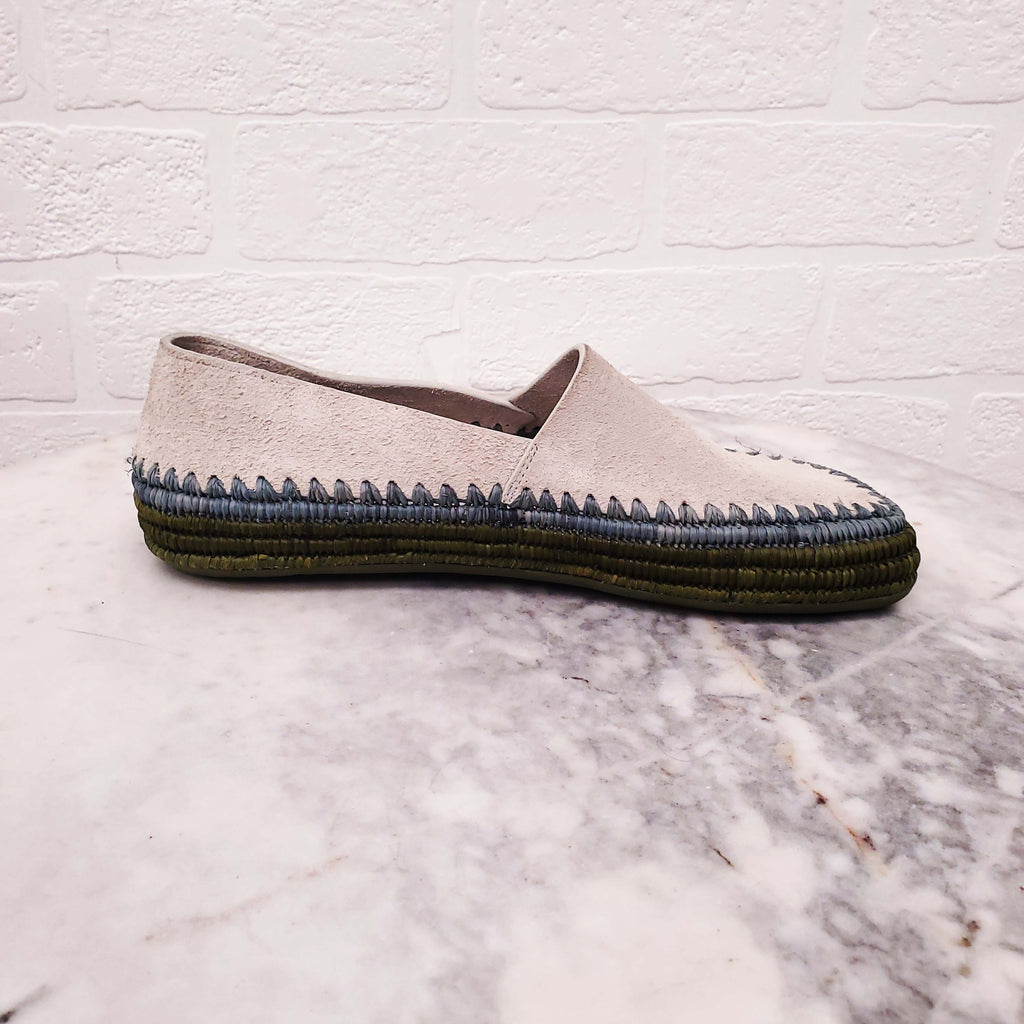 LOEWE RIO SLIPPER IN SUEDE AND RAFFIAN - SIZE 36