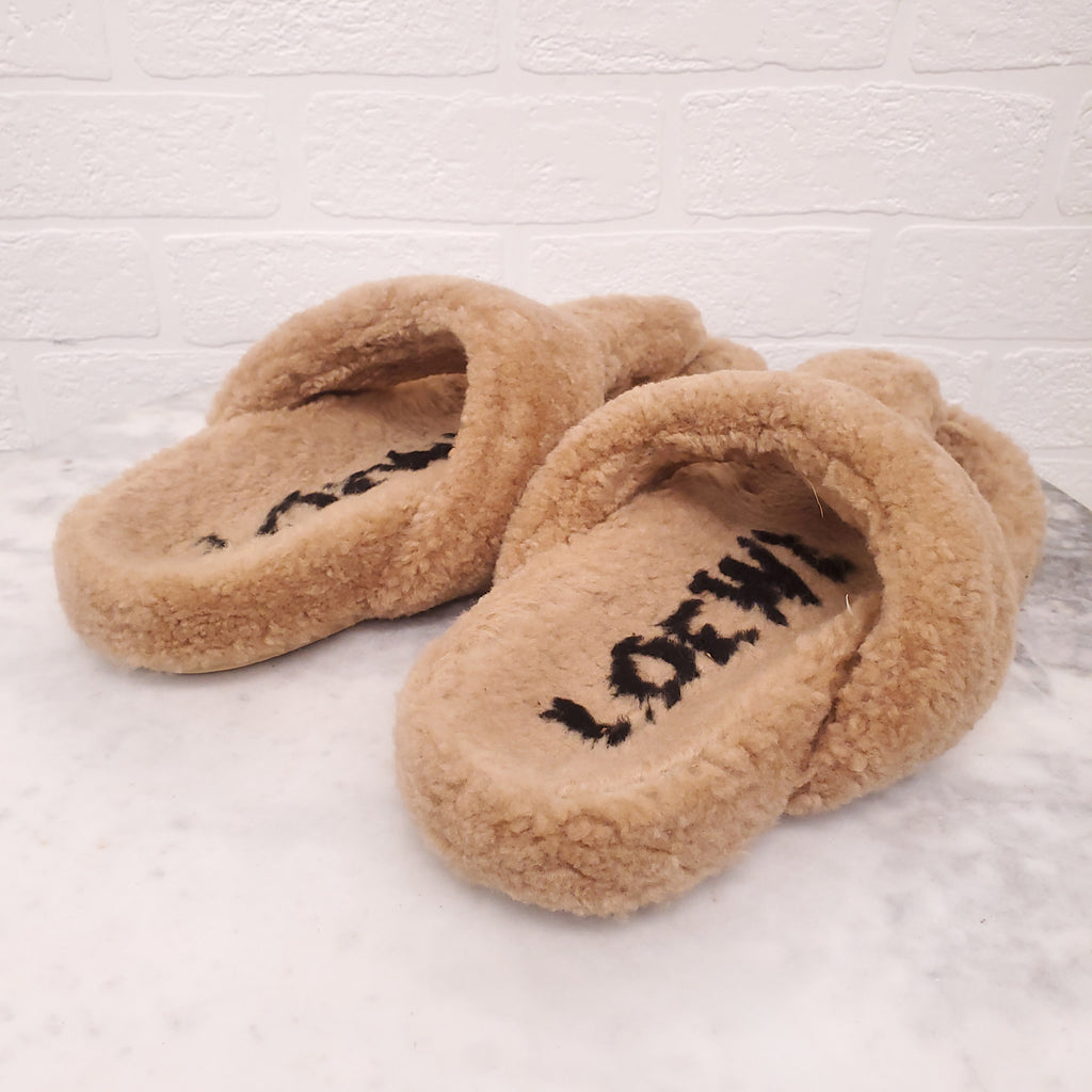 LOEWE SHEARLING SANDALS - SIZE 40