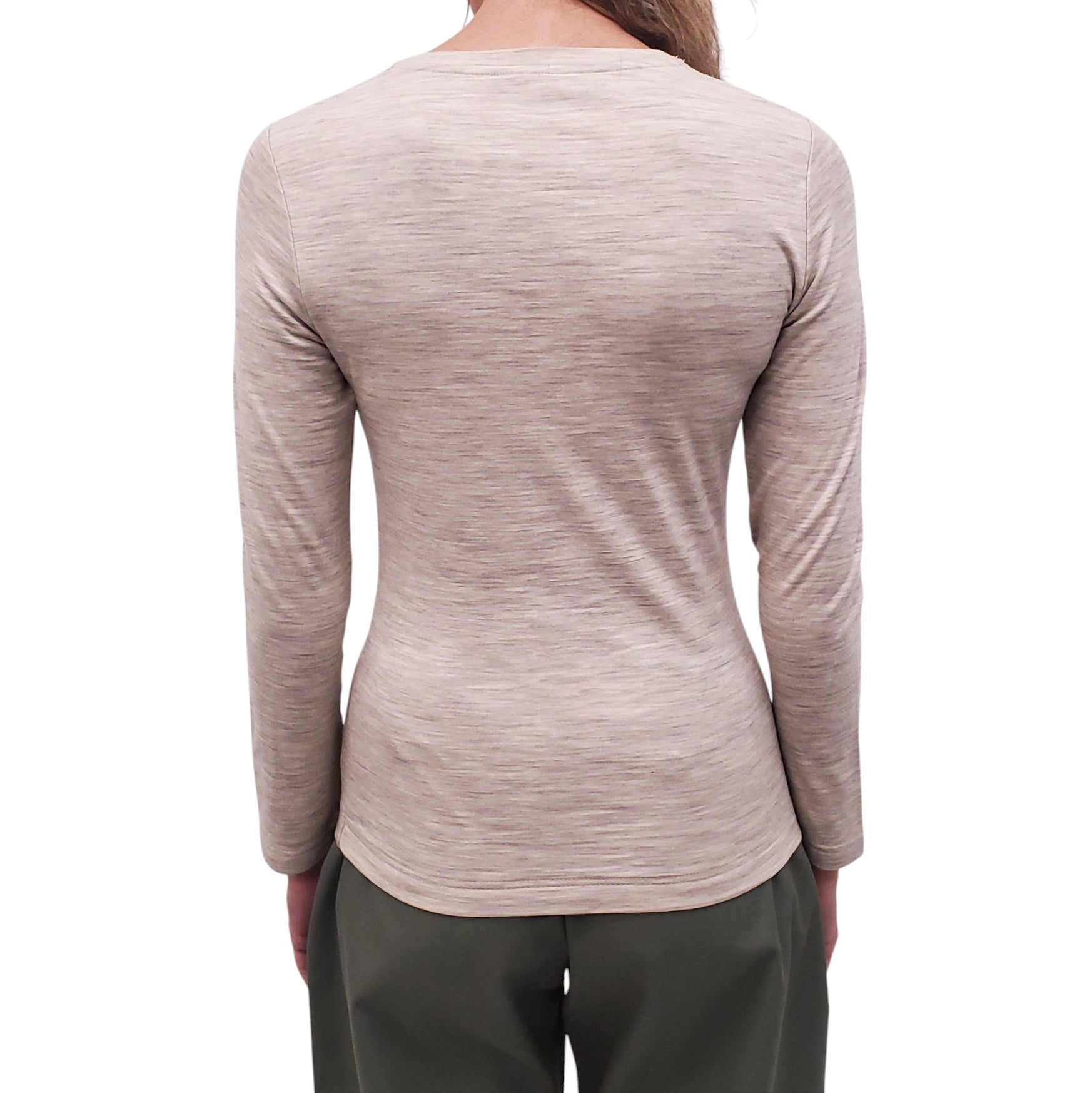 LOEWE TAUPE ANAGRAM LONG-SLEEVE TOP - SIZE S