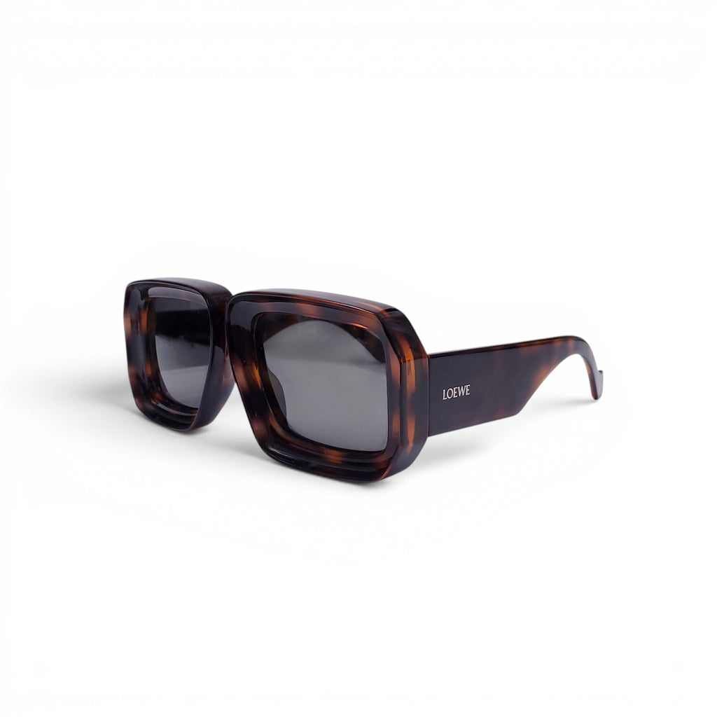 LOEWE TORTOISE SHELL SQUARE SUNGLASSES