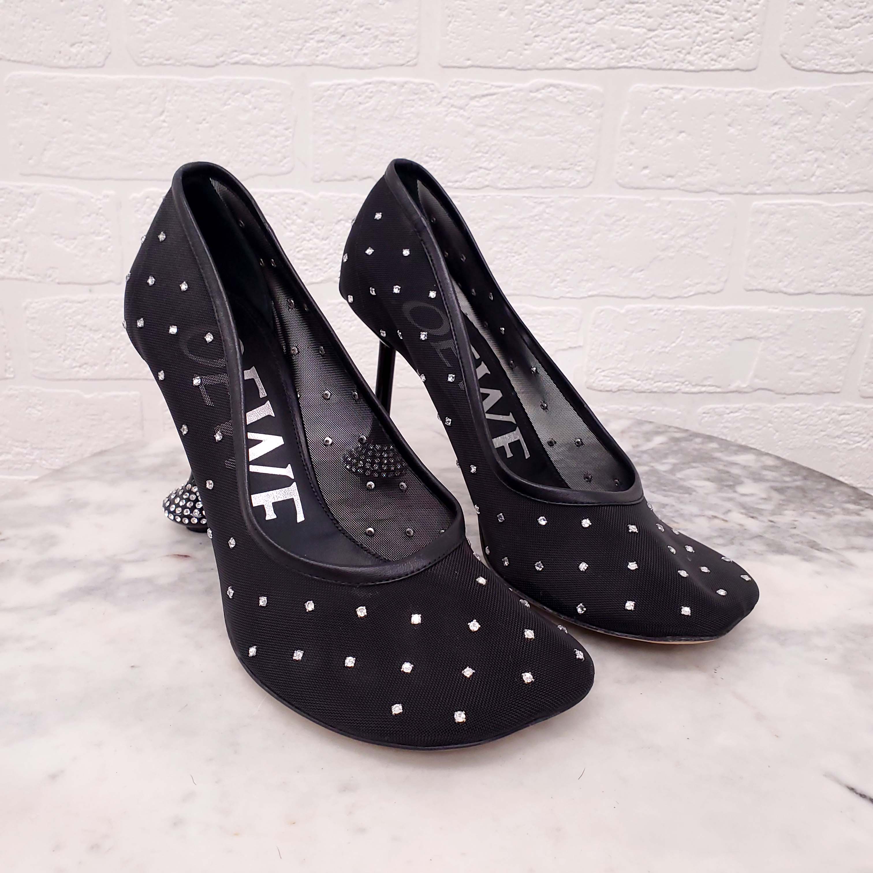 LOEWE TOY 90MM RHINESTONE EMBELLISHED HEELS - SIZE 39