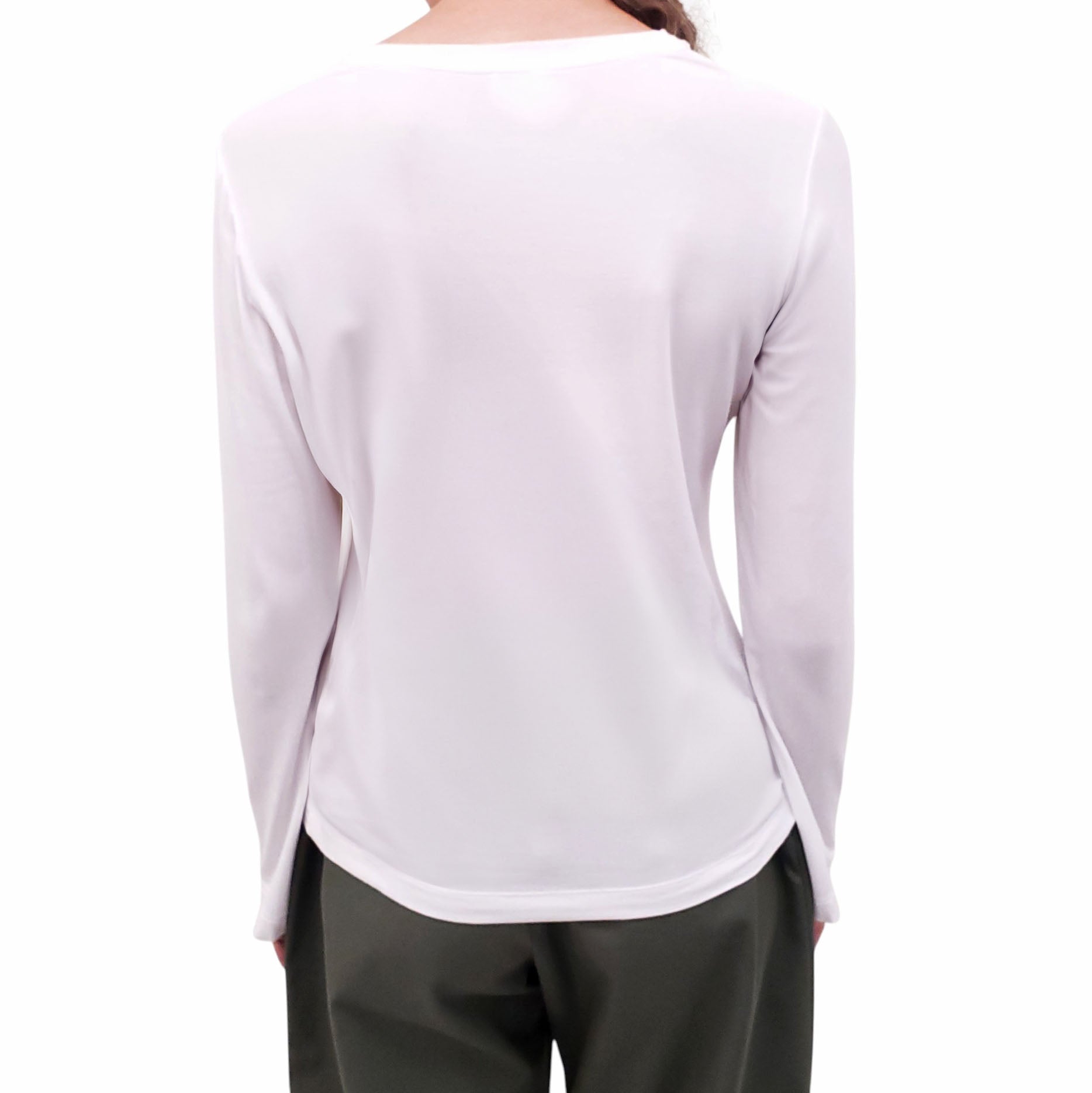 LOEWE WHITE LOGO ANAGRAM LONG SLEEVE TOP - SIZE XL