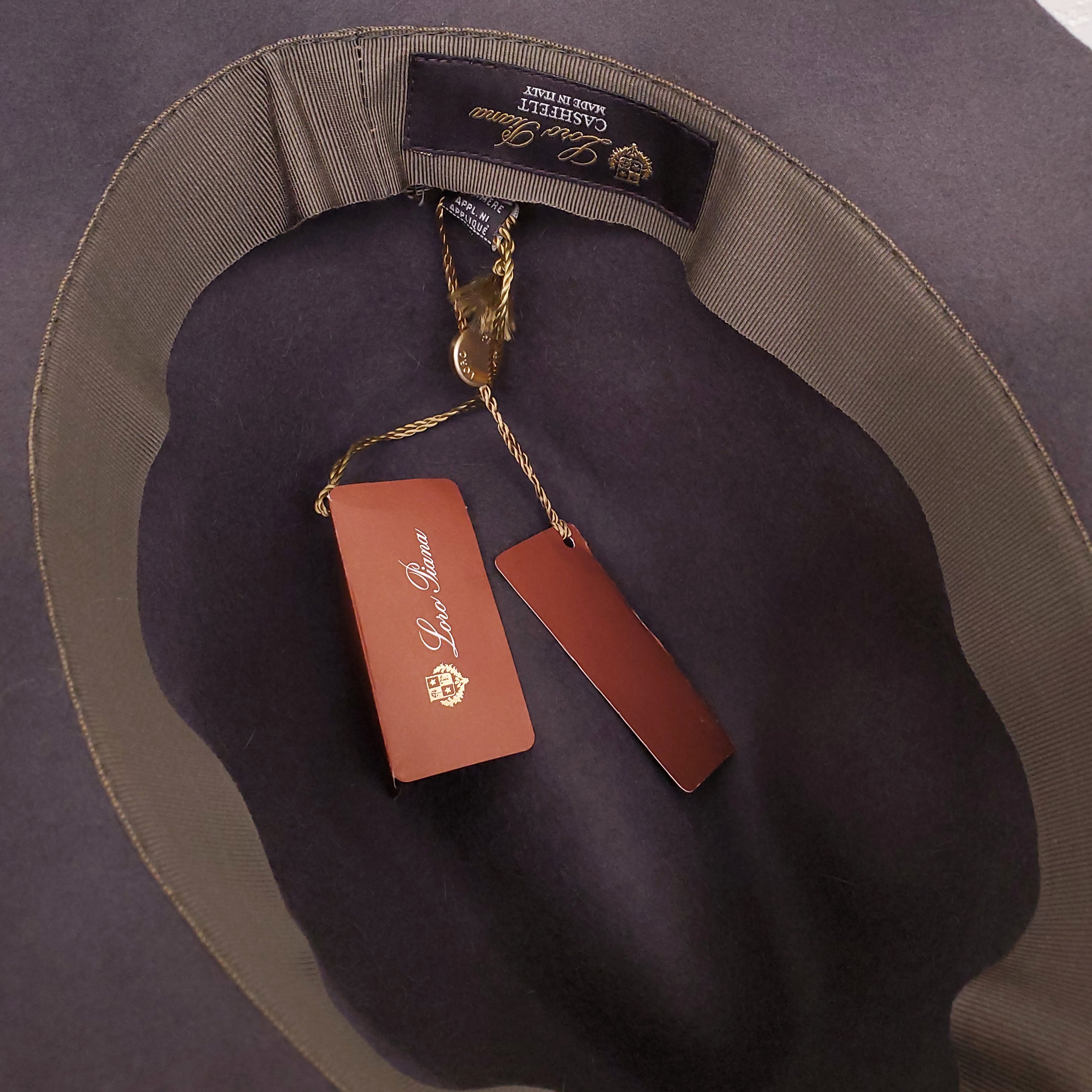 LORO PIANA BROWN CASHMERE HAT - SIZE S