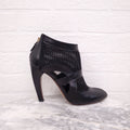 LOUIS VUITTON BLACK LEATHER CUT OUT BOOTIES - SIZE 39