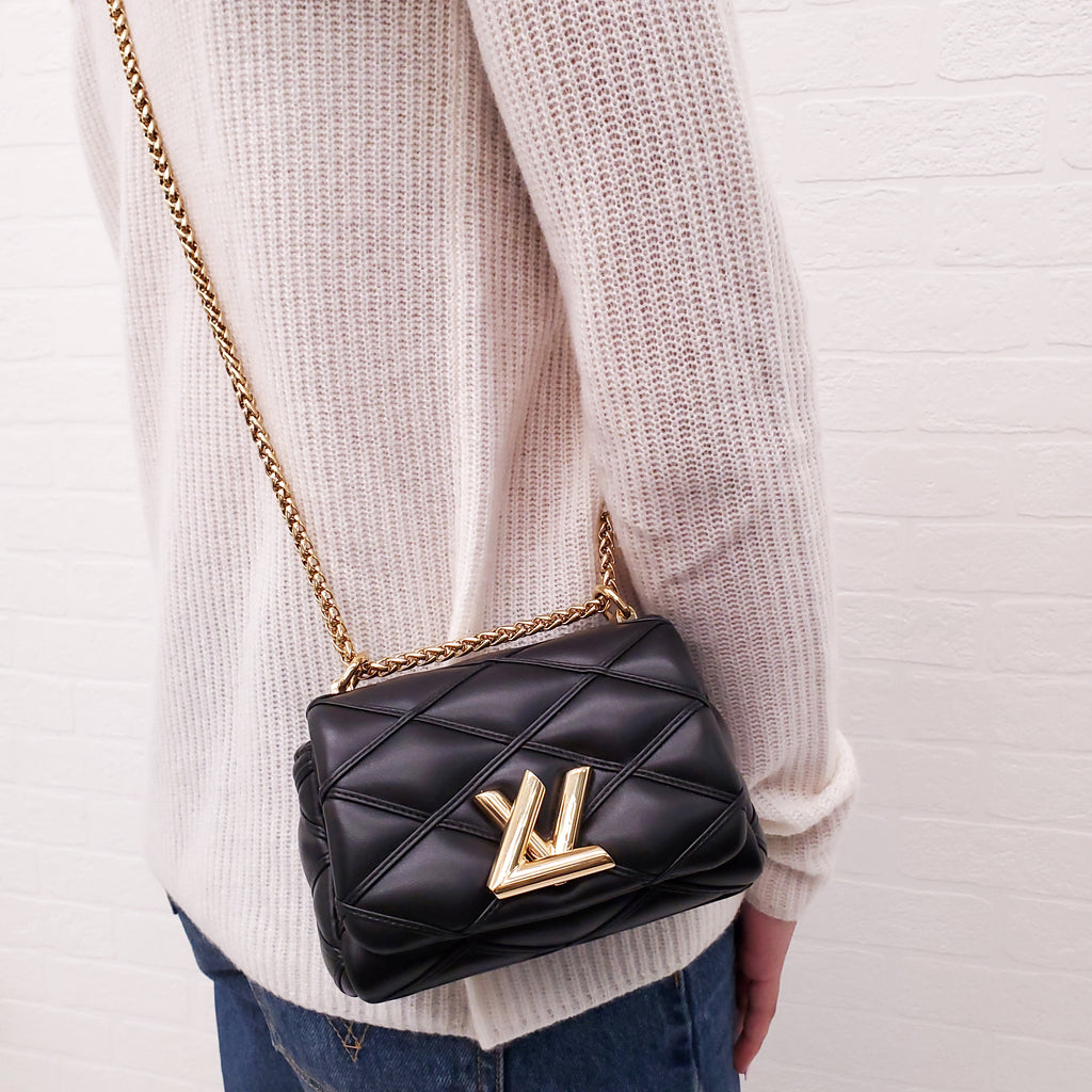 LOUIS VUITTON BLACK LEATHER MALLETAGE G0-14 PICO BAG