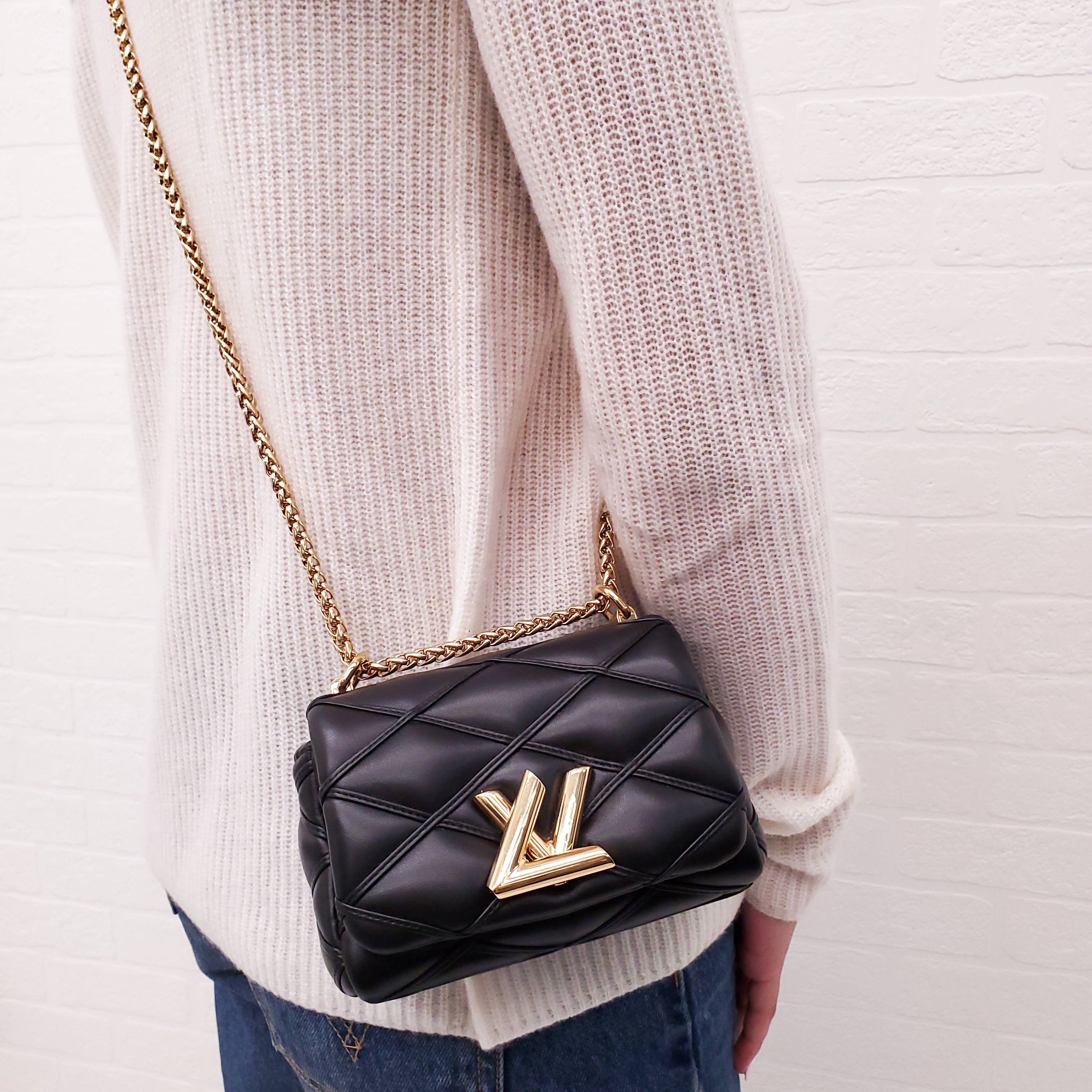 LOUIS VUITTON BLACK LEATHER MALLETAGE G0-14 PICO BAG