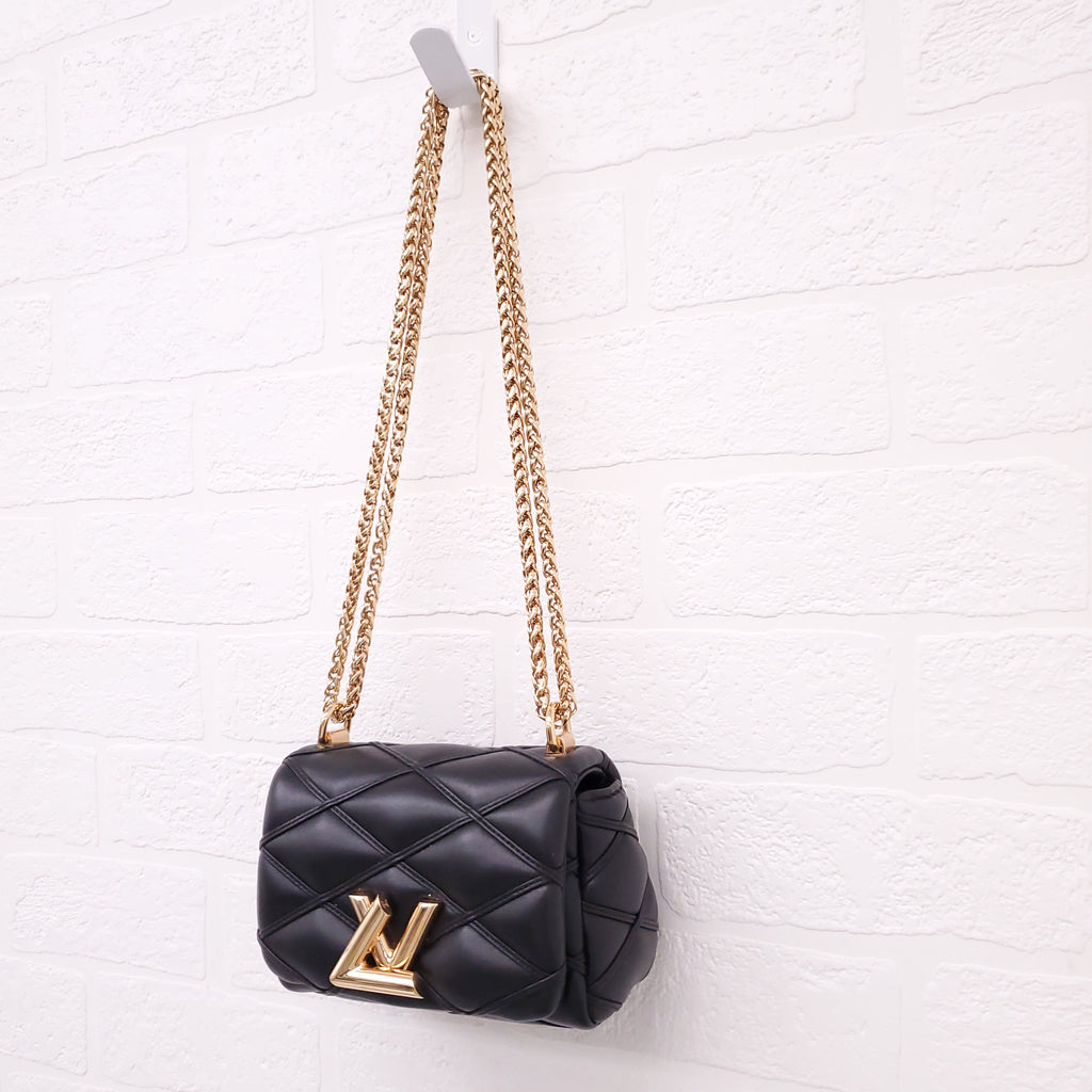 LOUIS VUITTON BLACK LEATHER MALLETAGE G0-14 PICO BAG