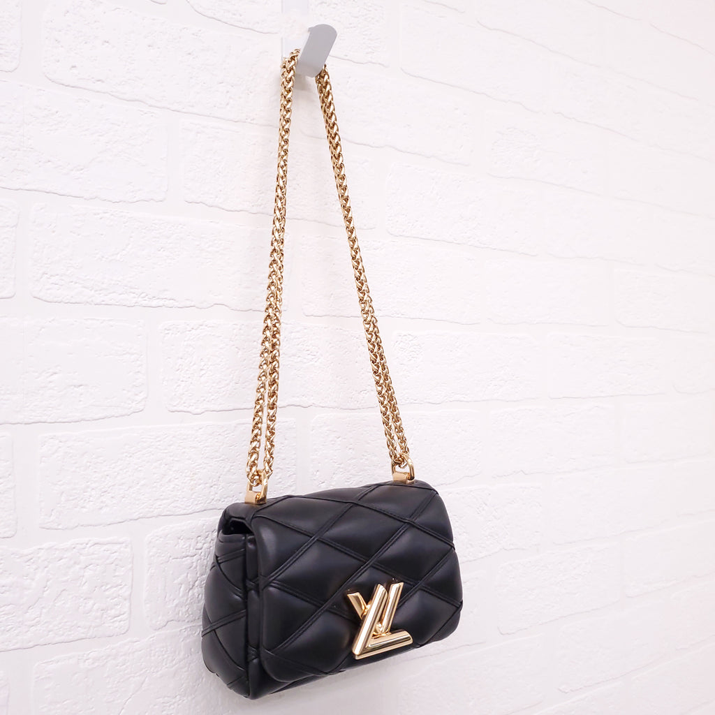 LOUIS VUITTON BLACK LEATHER MALLETAGE G0-14 PICO BAG