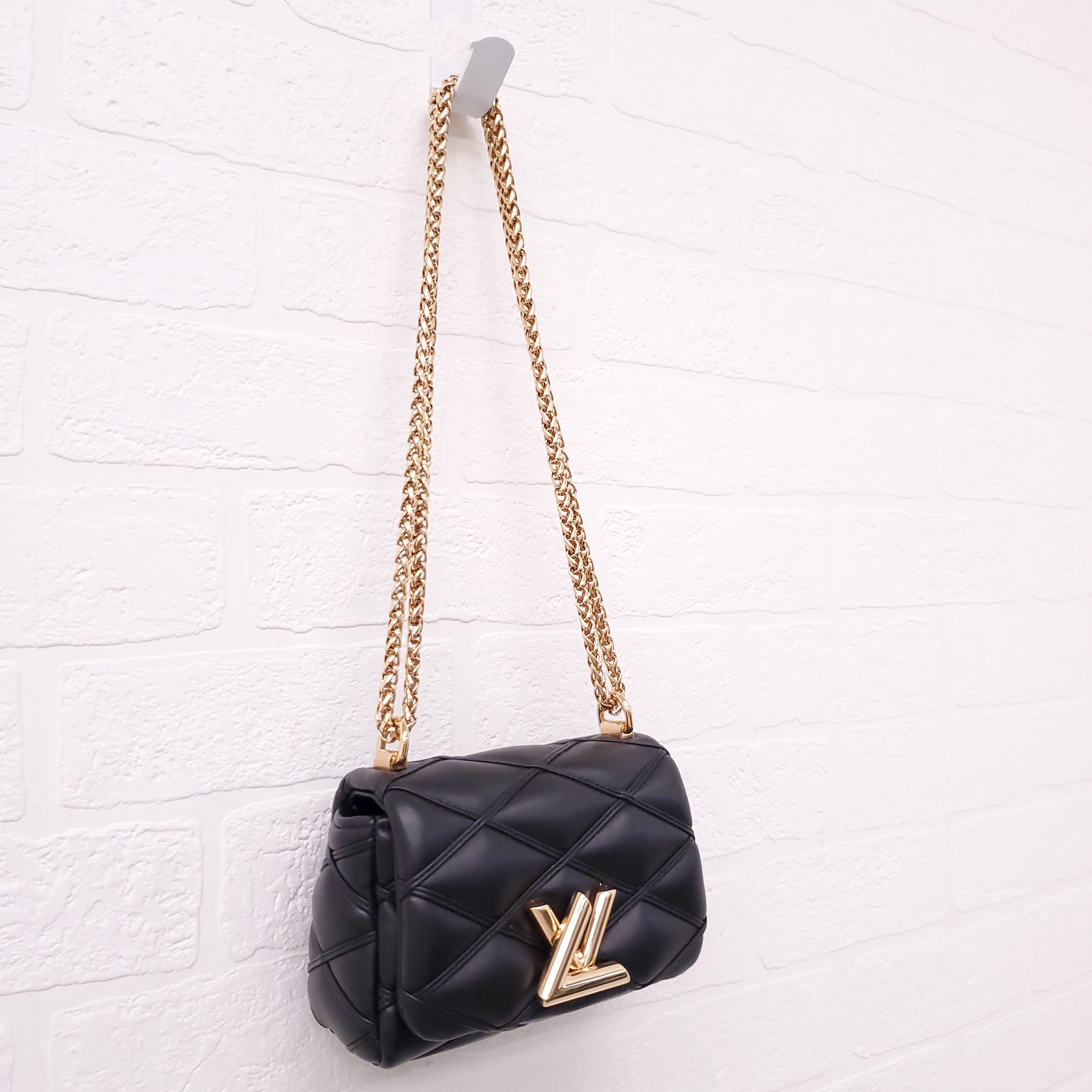 LOUIS VUITTON BLACK LEATHER MALLETAGE G0-14 PICO BAG