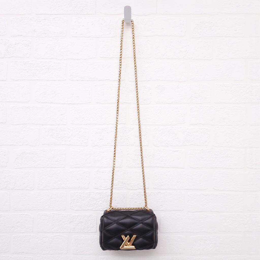 LOUIS VUITTON BLACK LEATHER MALLETAGE G0-14 PICO BAG
