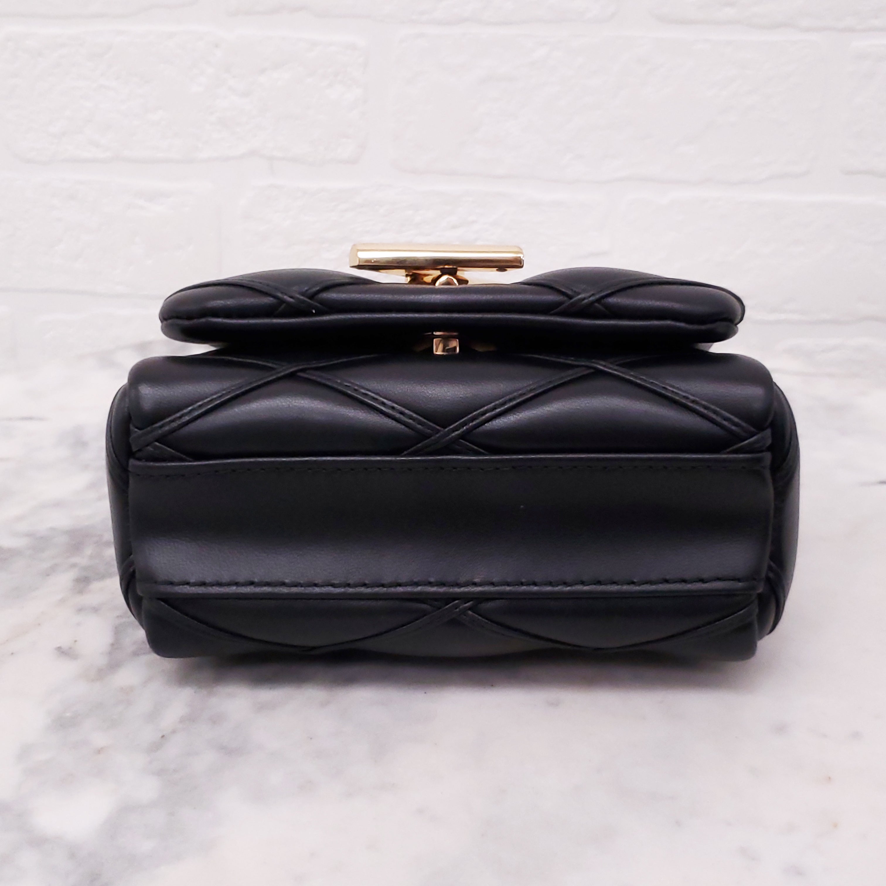 LOUIS VUITTON BLACK LEATHER MALLETAGE G0-14 PICO BAG