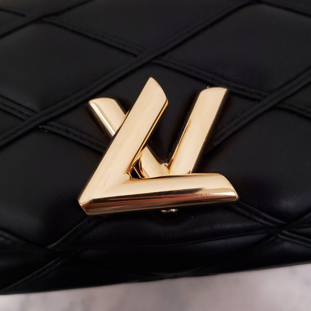 LOUIS VUITTON BLACK LEATHER MALLETAGE G0-14 PICO BAG