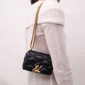 LOUIS VUITTON BLACK LEATHER MALLETAGE G0-14 PICO BAG