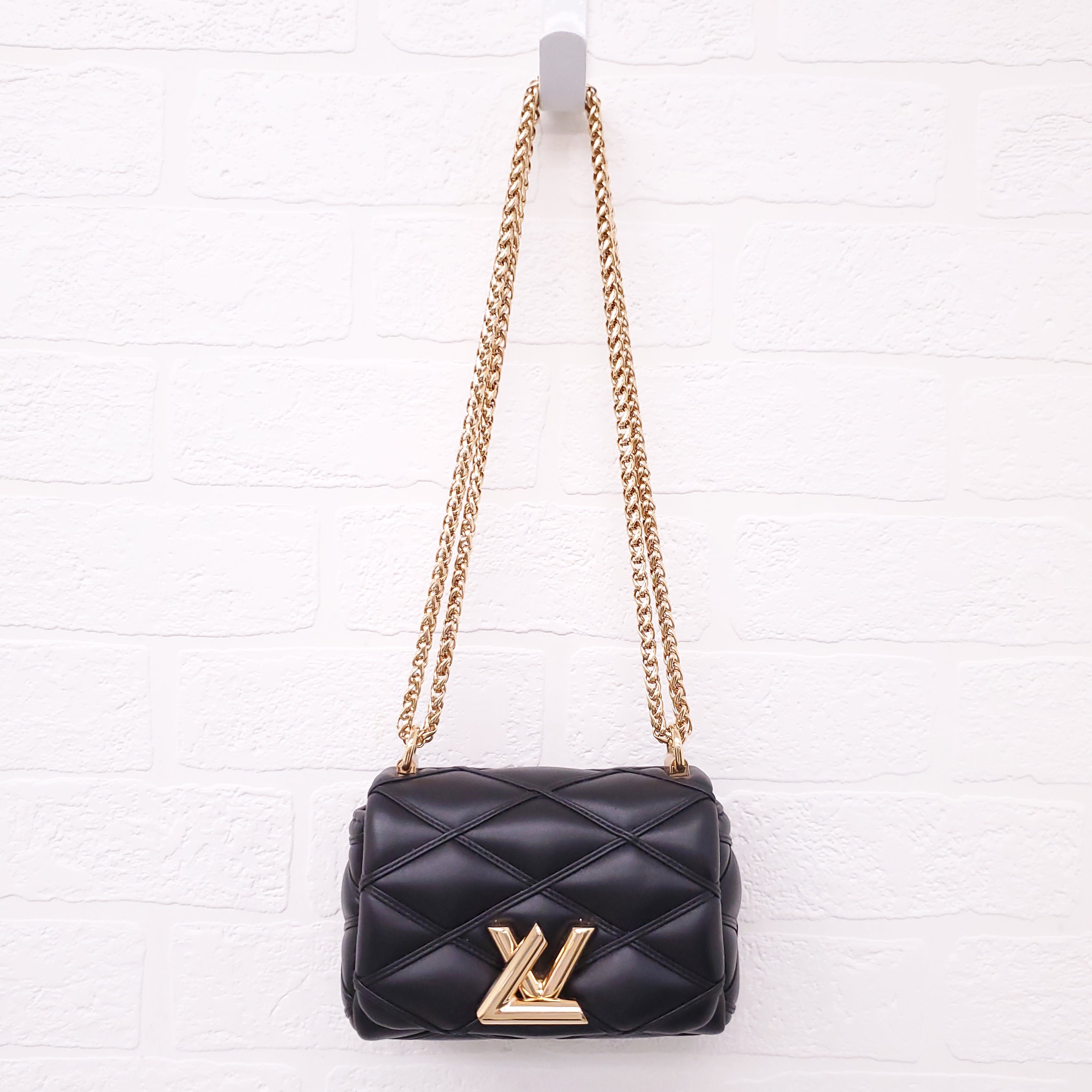 LOUIS VUITTON BLACK LEATHER MALLETAGE G0-14 PICO BAG