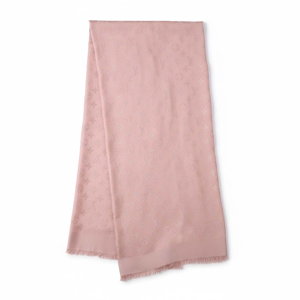 LOUIS VUITTON BLUSH PINK MONOGRAM SCARF