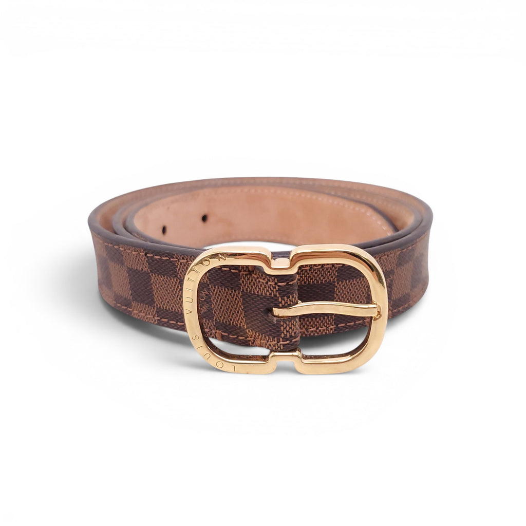 LOUIS VUITTON BROWN DAMIER BELT - SIZE 80