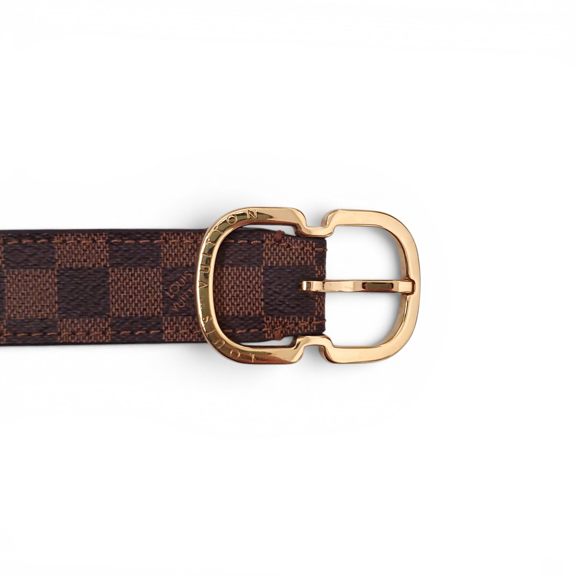LOUIS VUITTON BROWN DAMIER BELT - SIZE 80