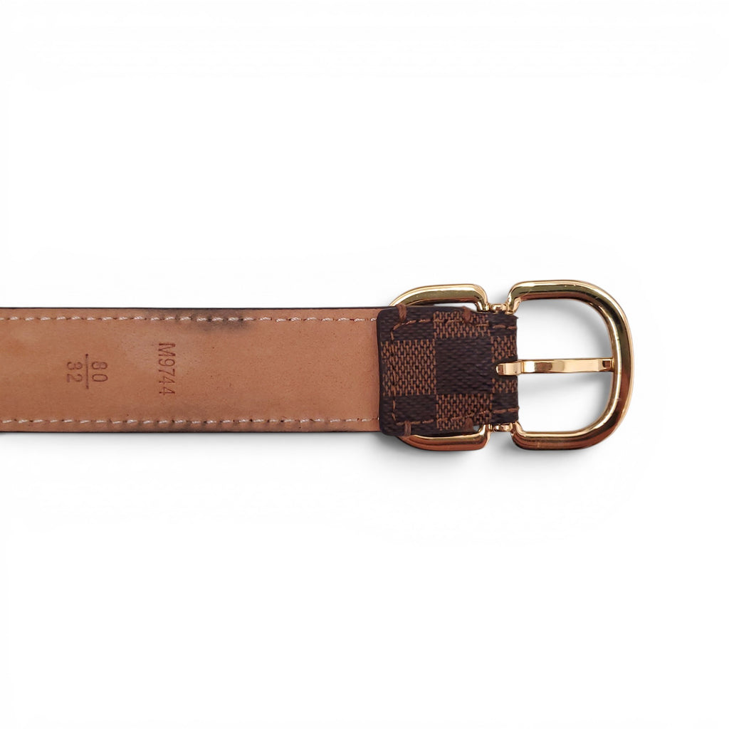 LOUIS VUITTON BROWN DAMIER BELT - SIZE 80
