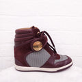 LOUIS VUITTON BURGUNDY HIGH TOP SNEAKERS - SIZE 37