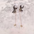 LOUIS VUITTON FAUX PEARL RHINESTONE DROP EAGLE EARRINGS