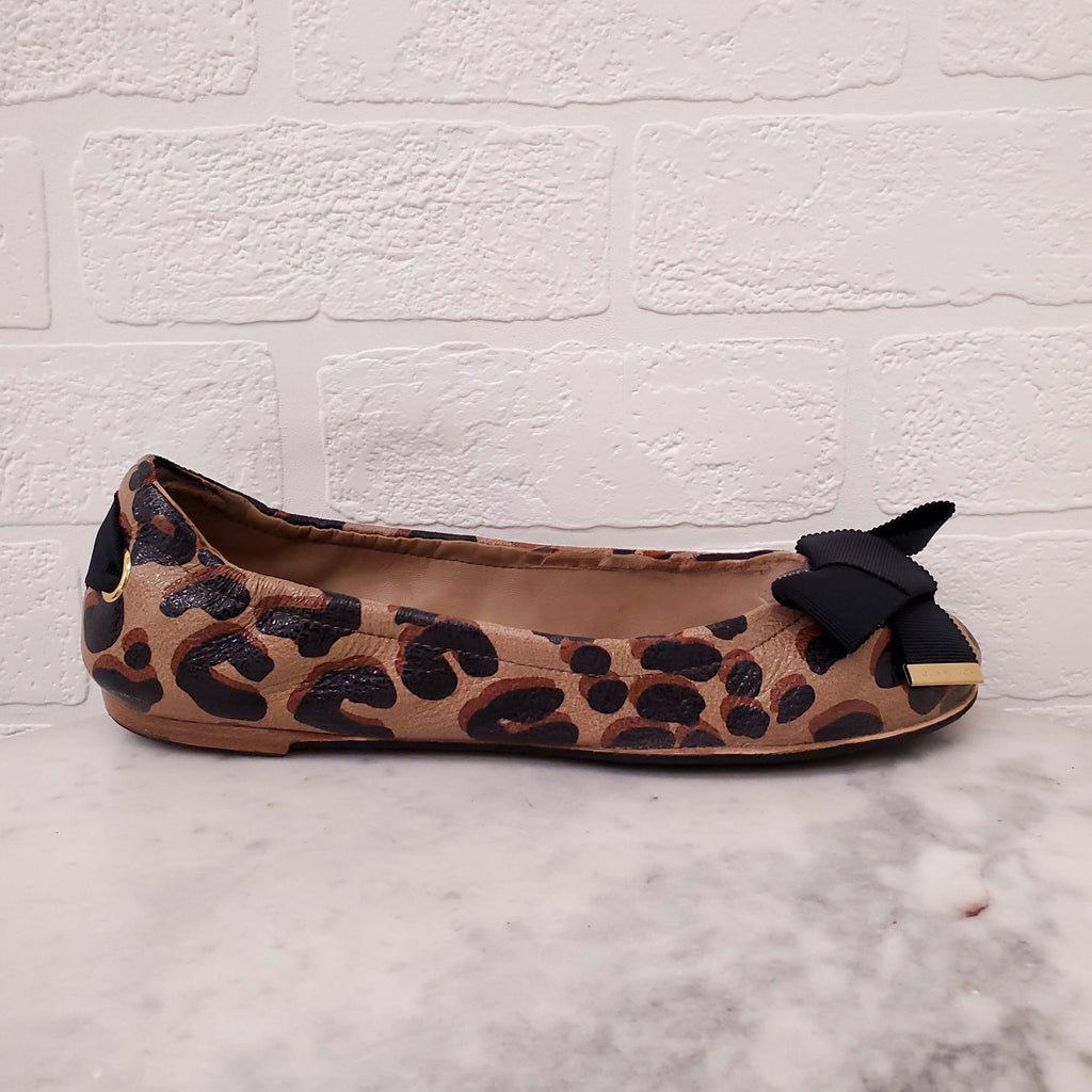 LOUIS VUITTON LEOPARD FLATS WITH RIBBON DETAIL - SIZE 36