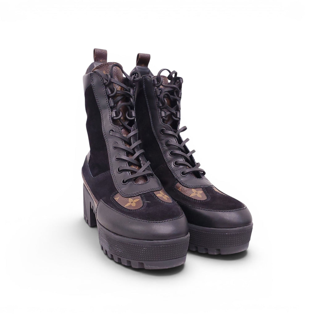 LOUIS VUITTON LOGO BOOTS  - SIZE 37