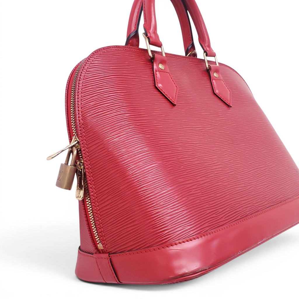 LOUIS VUITTON RED EPI LEATHER ALMA BAG