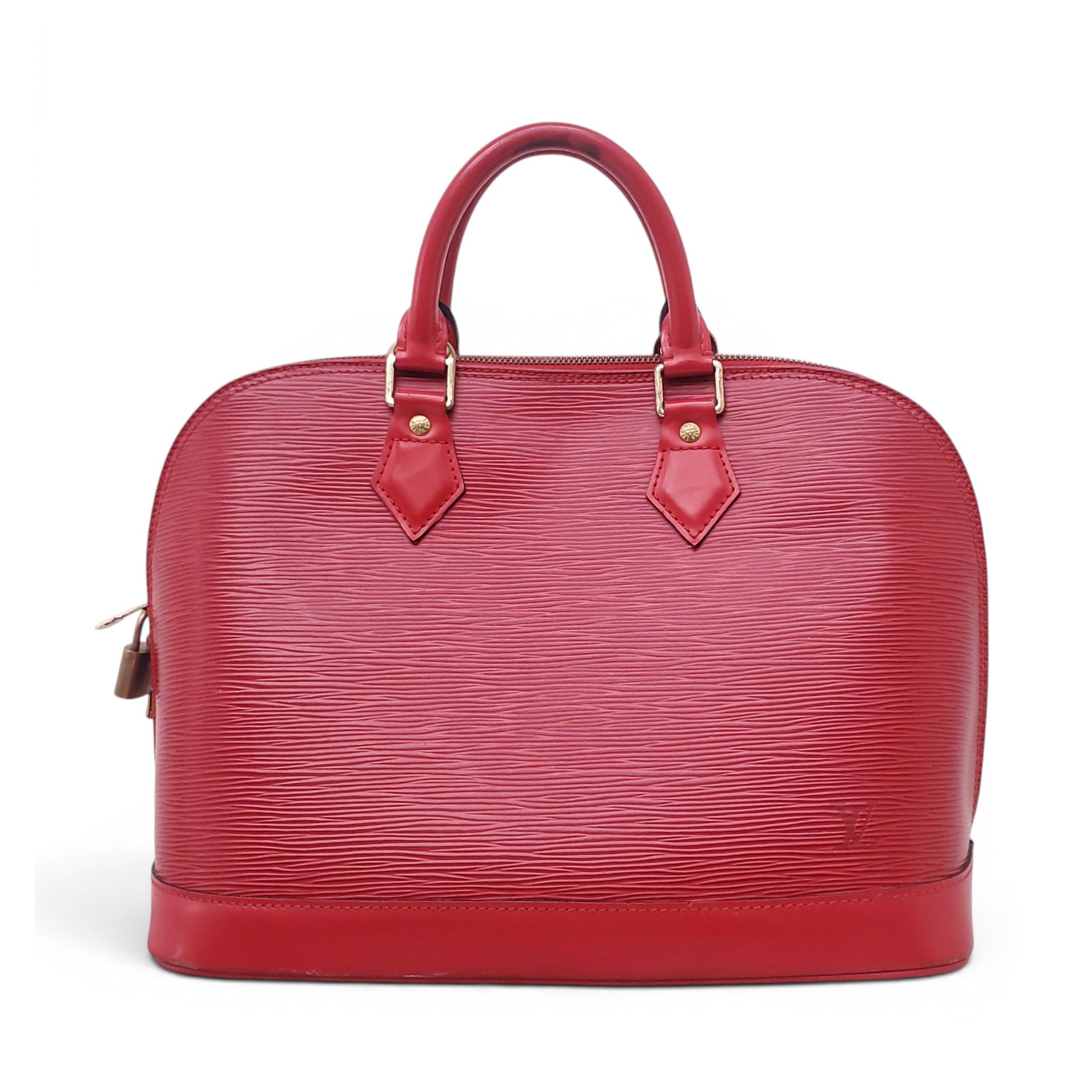LOUIS VUITTON RED EPI LEATHER ALMA BAG