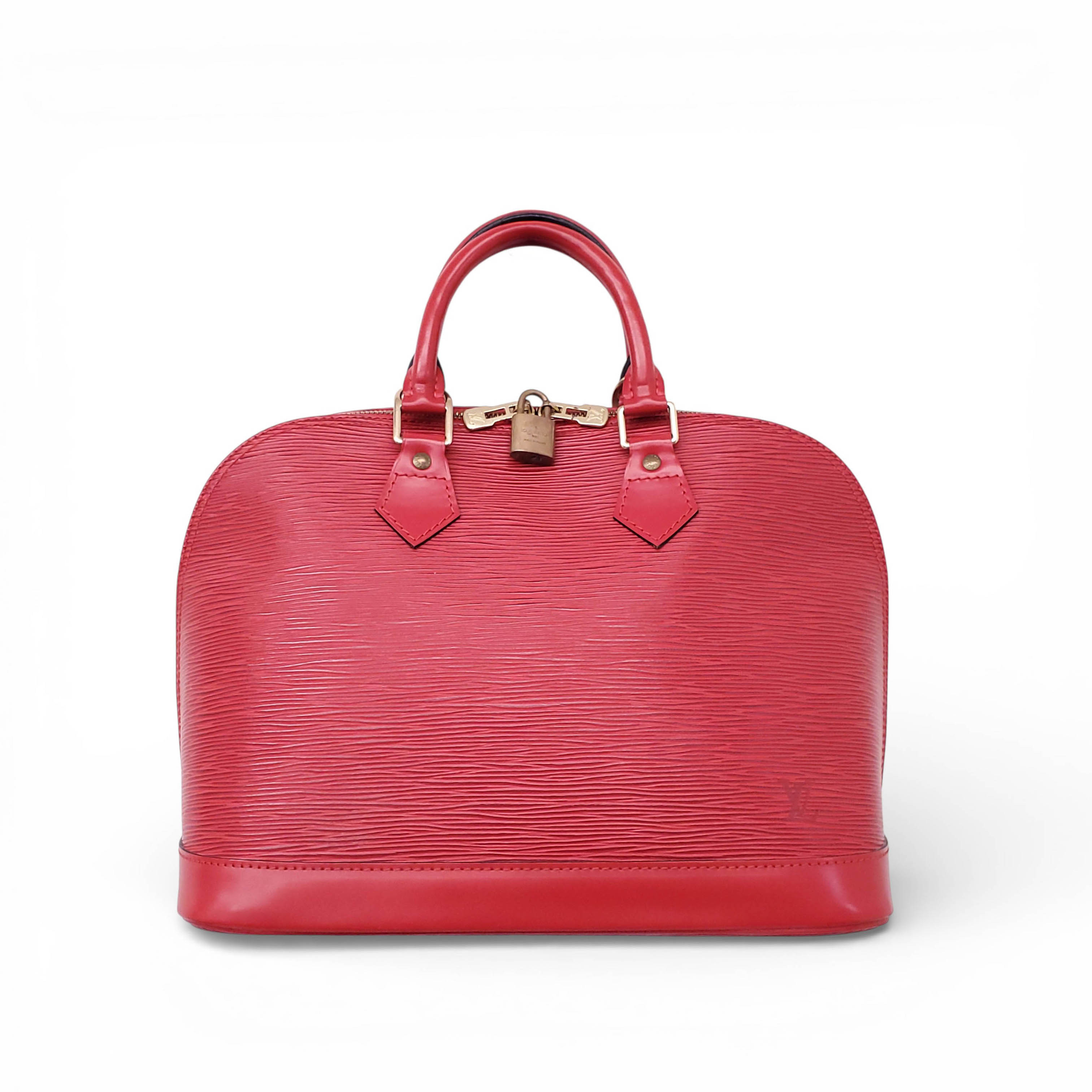 LOUIS VUITTON RED EPI LEATHER ALMA BAG