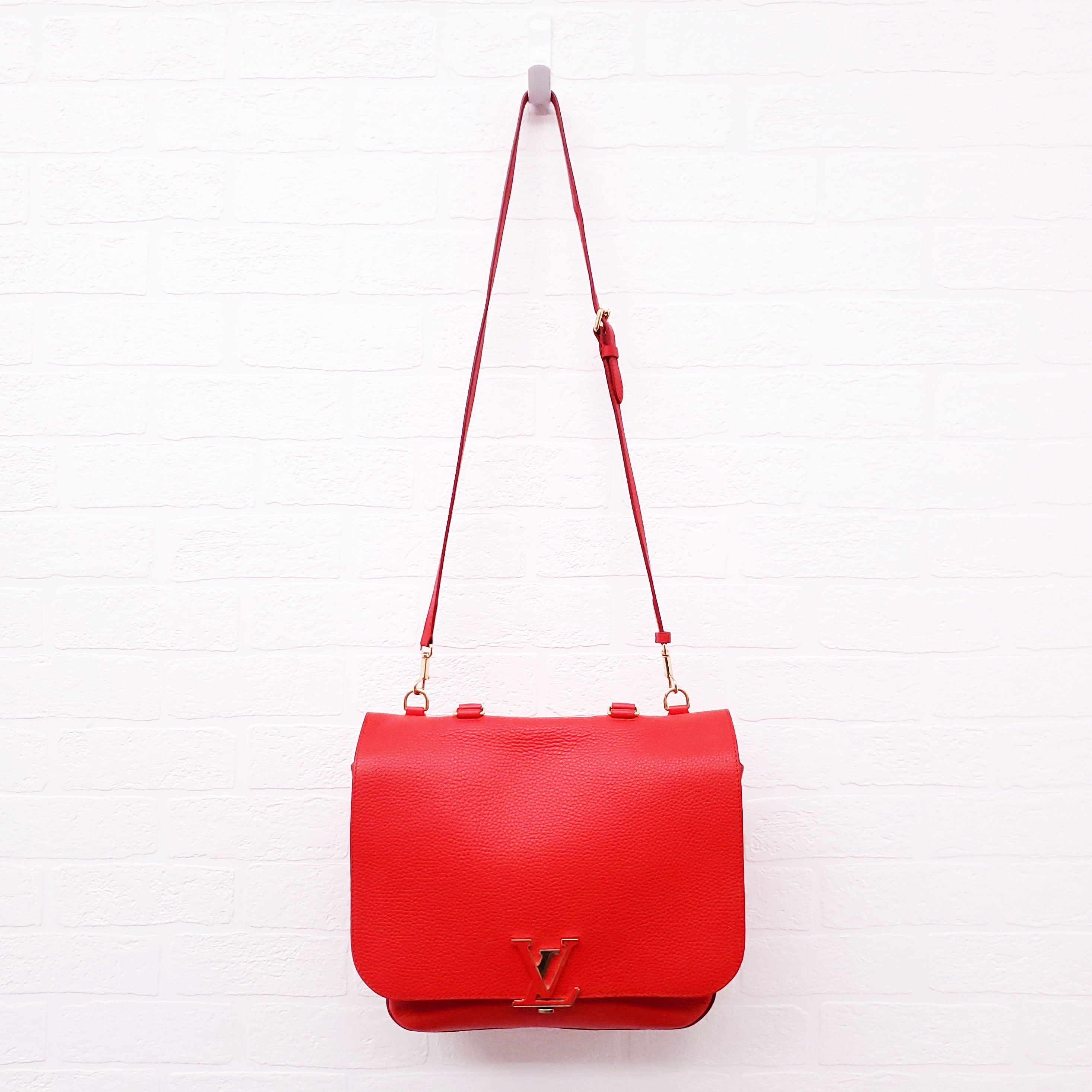LOUIS VUITTON RED LEATHER 'MONOGRAM VOLTA' BAG