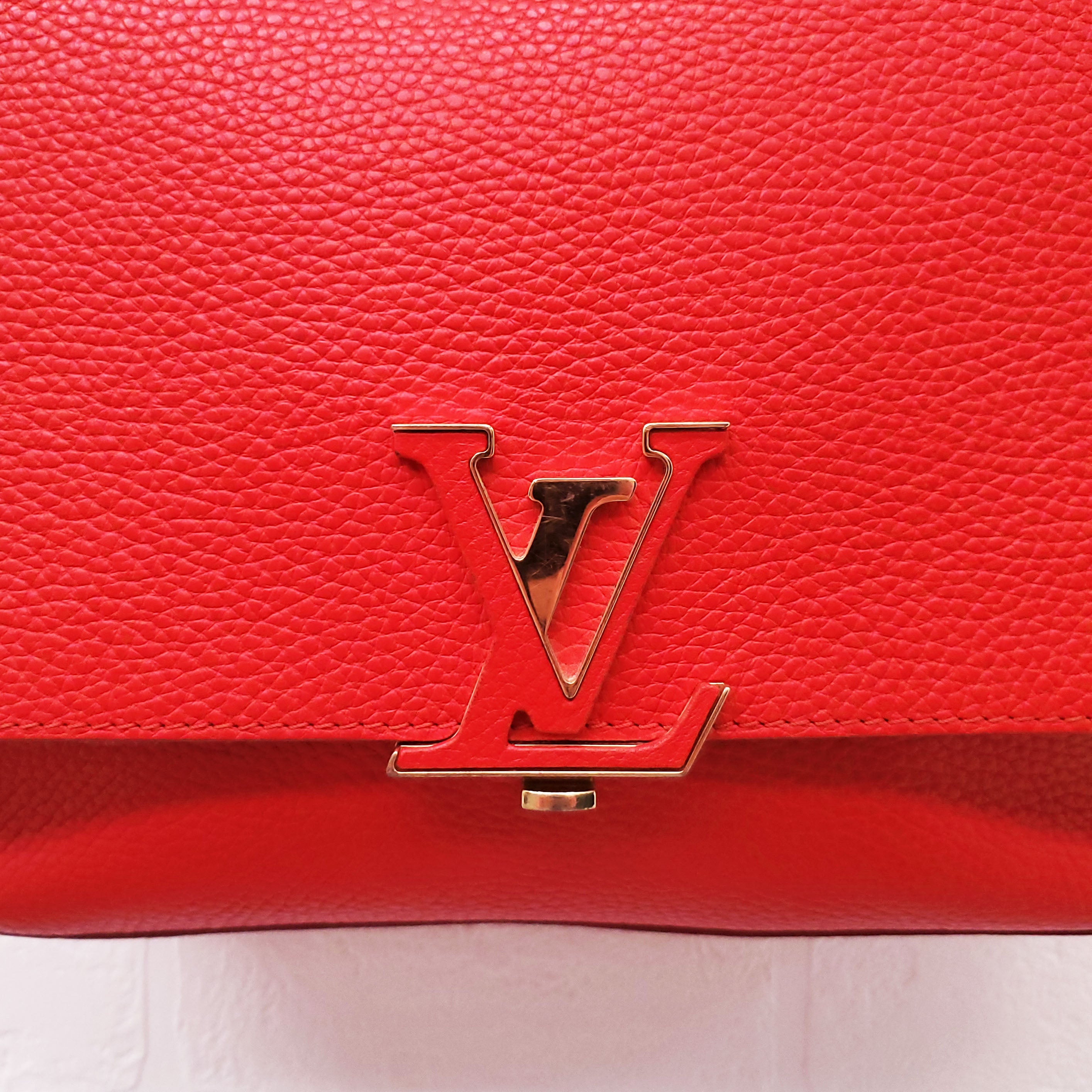 LOUIS VUITTON RED LEATHER 'MONOGRAM VOLTA' BAG