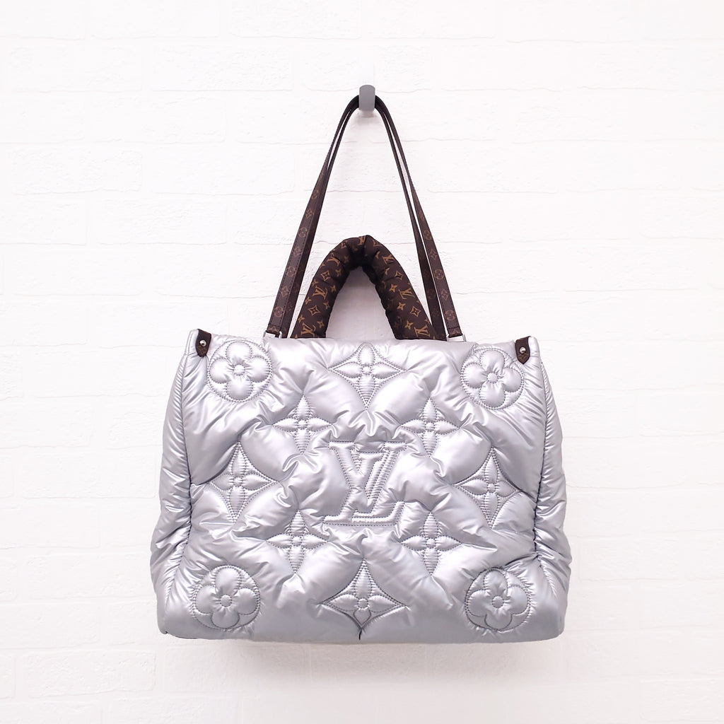 LOUIS VUITTON SILVER MONOGRAM PILLOW ONTHEGO GM TOTE
