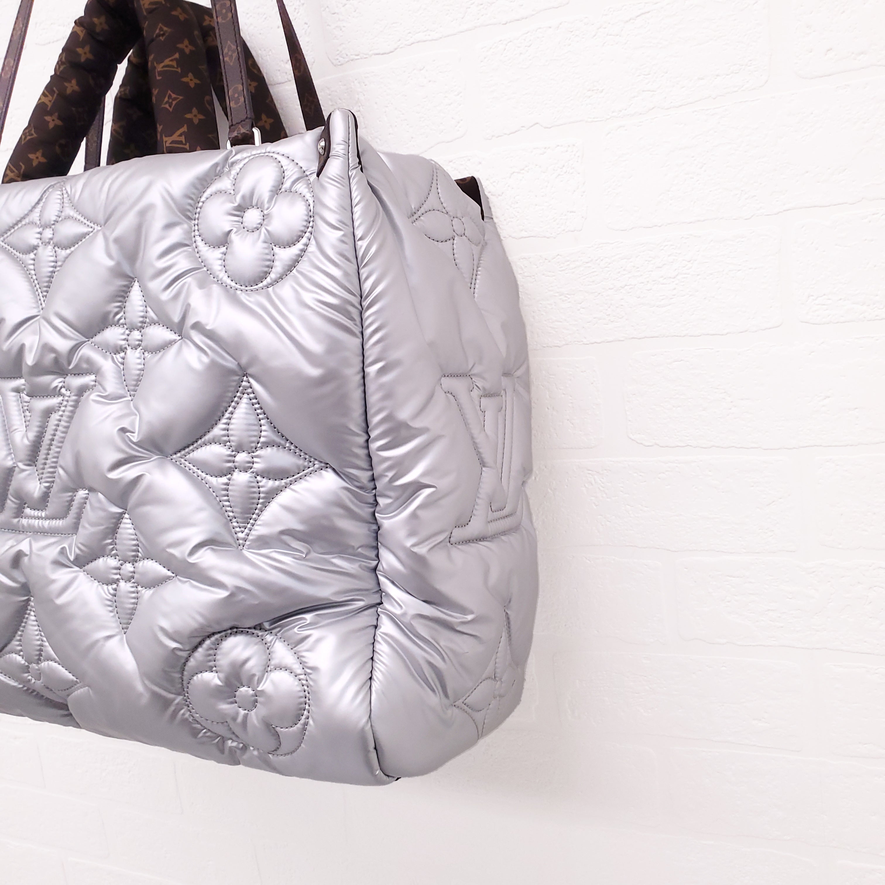 LOUIS VUITTON SILVER MONOGRAM PILLOW ONTHEGO GM TOTE