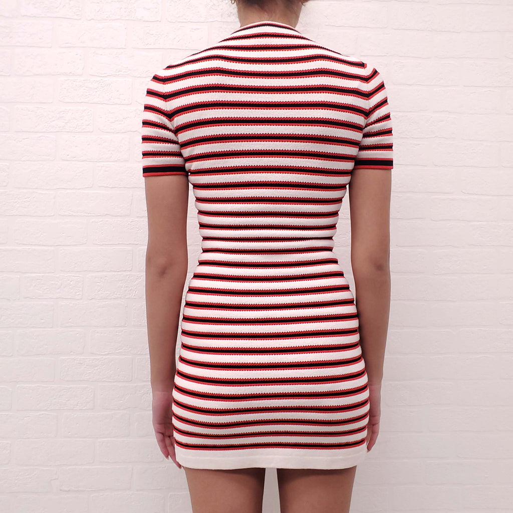 LOUIS VUITTON STRIPED LOGO DRESS - SIZE XS
