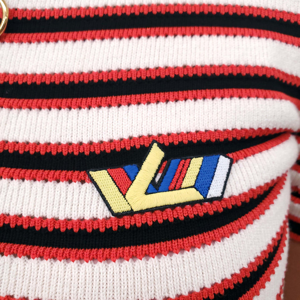 LOUIS VUITTON STRIPED LOGO DRESS - SIZE XS