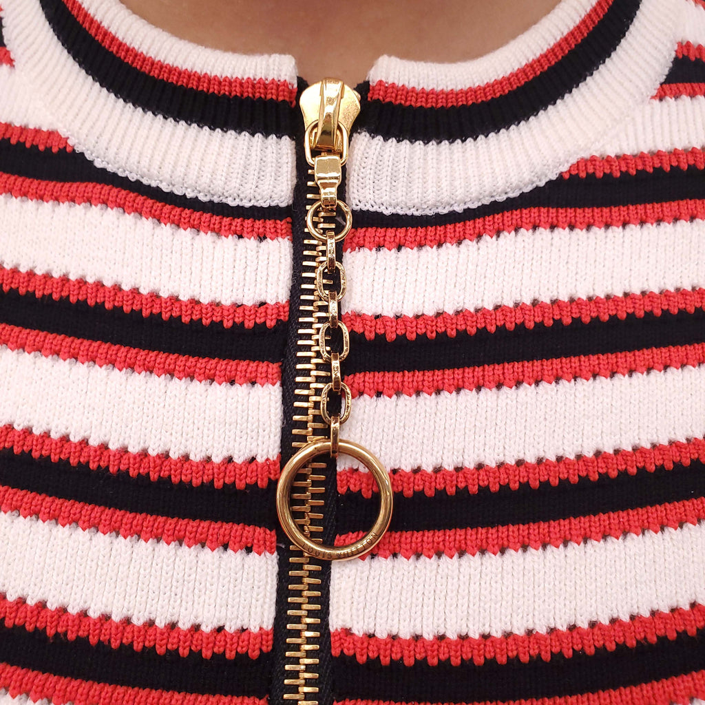 LOUIS VUITTON STRIPED LOGO DRESS - SIZE XS