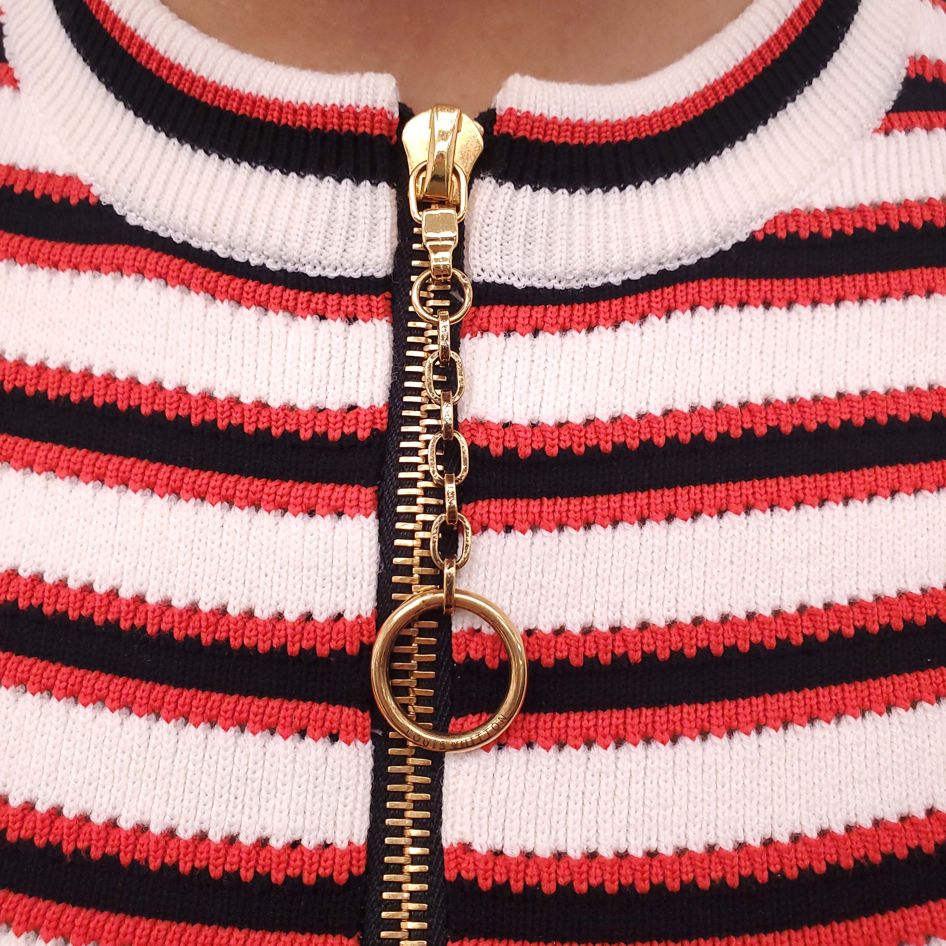 LOUIS VUITTON STRIPED LOGO DRESS - SIZE XS