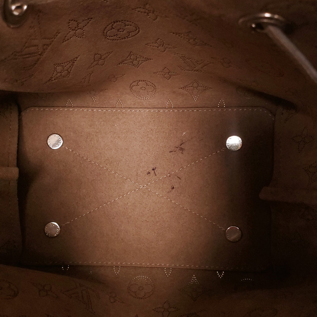 LOUIS VUITTON TAUPE BELLA MAHINA BUCKET BAG WITH TWO STRAPS