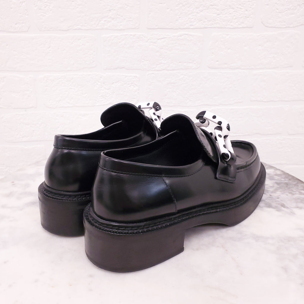 LOUIS VUITTON X YAYOI KUSAMA LEATHER LOAFERS - SIZE 39