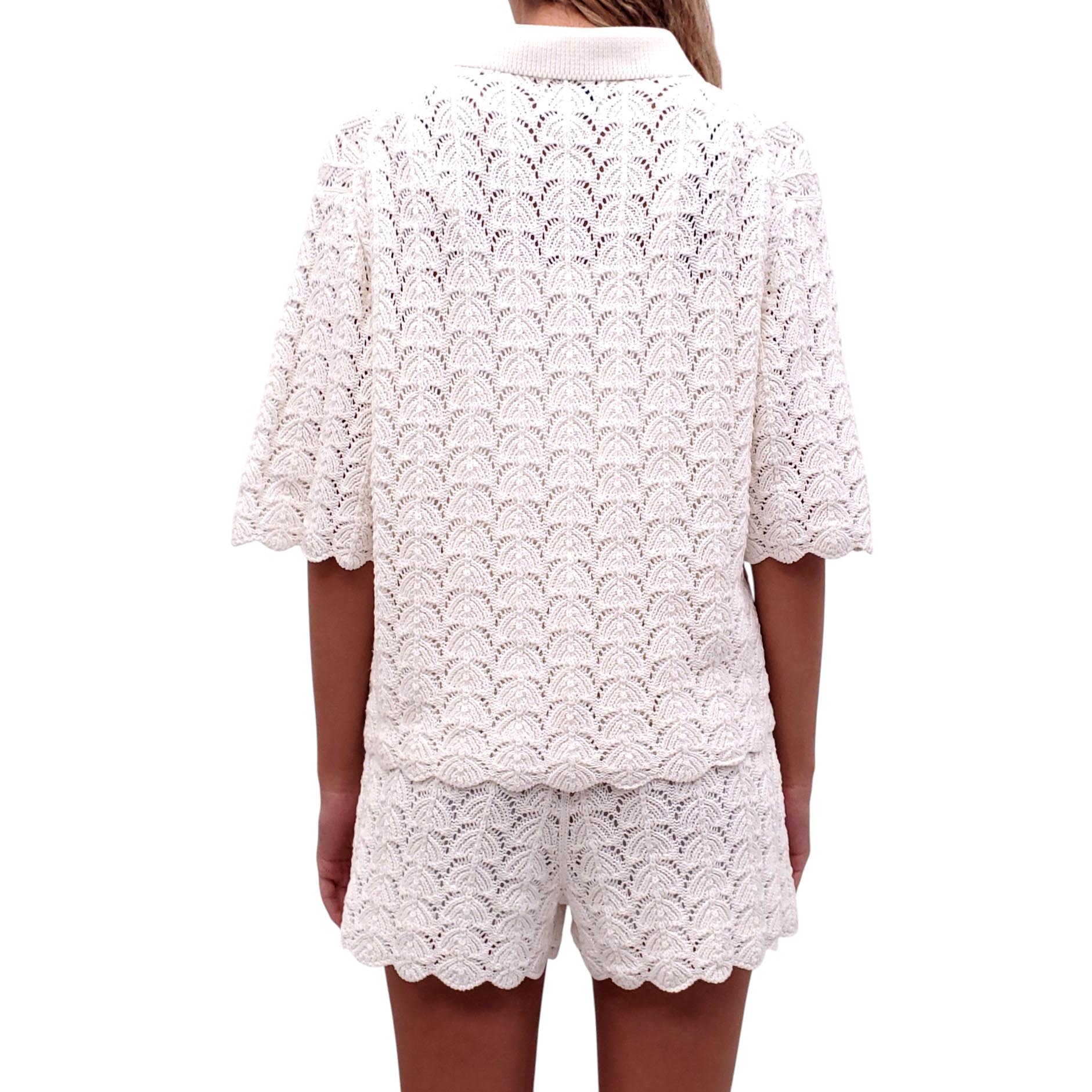 LOU LOU STUDIO CROCHET KNIT SHORT SET - SIZE M