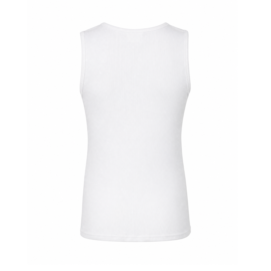 LOULOU STUDIO WHITE RIBBED TANK TOP - SIZE L