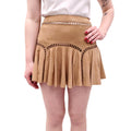 LOVESHACKFANCY CAMEL SUEDE SKIRT - SIZE 0
