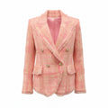 LOVESHACKFANCY PINK TWEED BLAZER - SIZE 2
