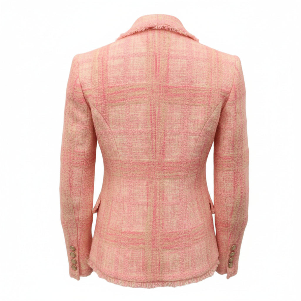 LOVESHACKFANCY PINK TWEED BLAZER - SIZE 2