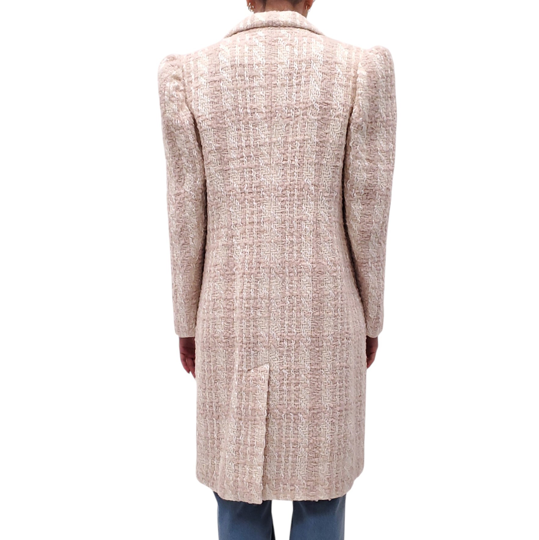 LOVESHACKFANCY TWEED ‘ASRYN’ COAT WITH PEARL BUTTONS - SIZE M